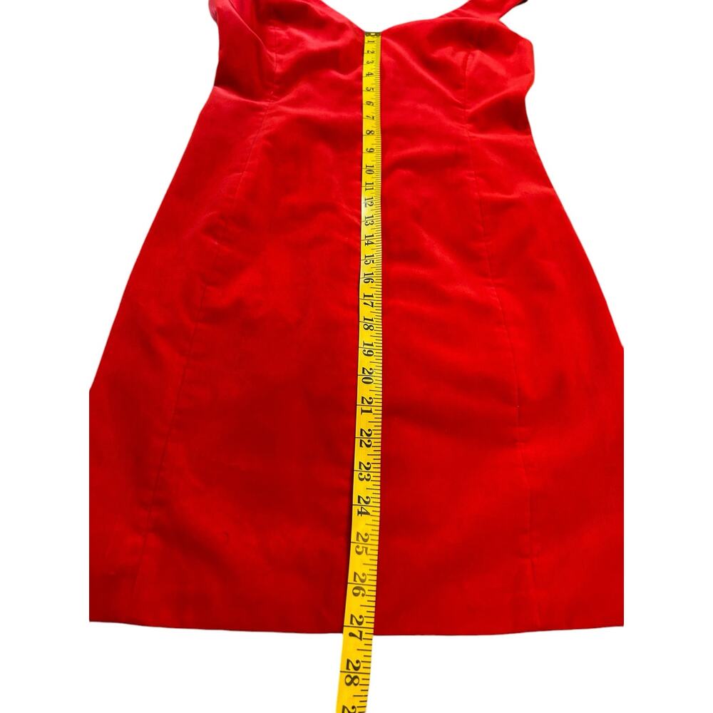 Theory Red Velvet Sleeveless Off Shoulder Dress - Size 4 - Picture 7 of 14
